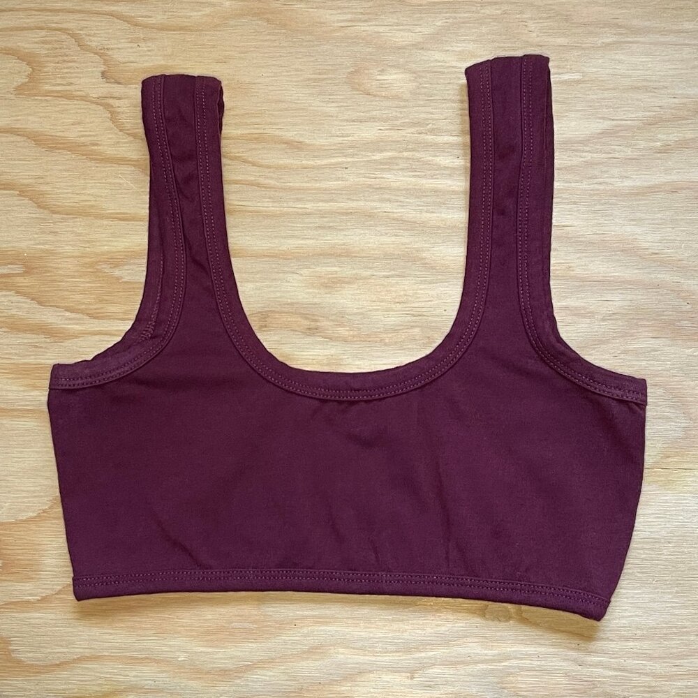🍇🍷 ARQ WIDE STRAP Bra BURGUNDY Bralette SIZE M Excellent Condition RARE